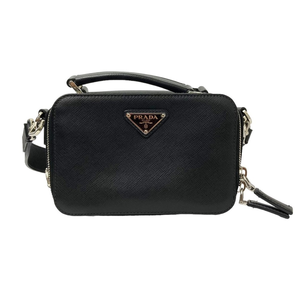 Prada Shoulder Bag Triangular Plate Black - image 1